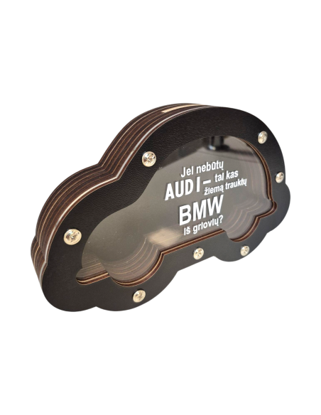 Taupyklė " Jei nebūtų Audi- tai kas žiemą trauktų BMW iš griovių?"
