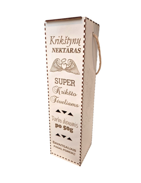 Dėžė buteliui "Krikštynų nektaras"