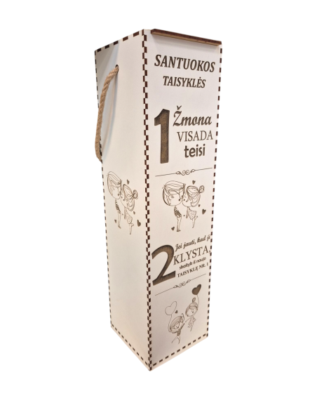 Dėžė buteliui "Santuokos taisyklės"