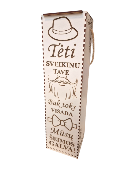 Dėžė buteliui "Tėti sveikinu Tave"