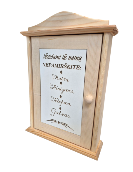 Raktinė " Išeidami iš namų nepamirškite"