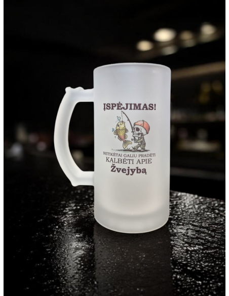 Bokalas „Įspėjimas netikėtai galiu pradėti kalbėti apie žvejybą"