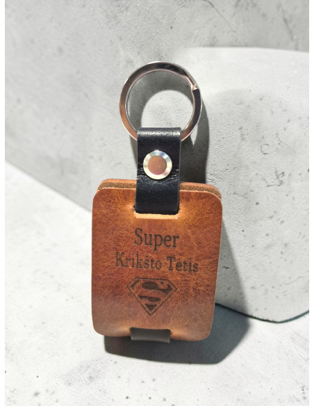 Odinis raktų pakabukas "Super Krikšto Tėtis"