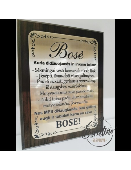 Plaketė "Bosė"