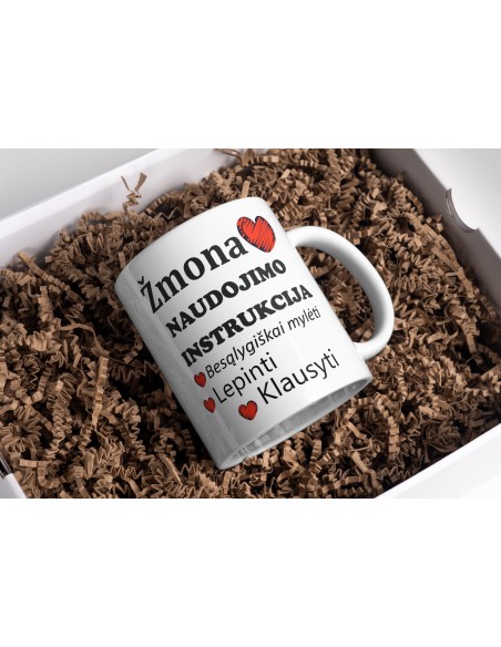 Puodelis " Žmonos naudojimo instrukcija"
