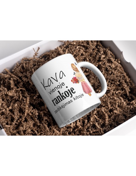 Puodelis "Kava vienoje rankoje, pasitikėjimas kitoje"